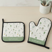 Personalized Cute Botanical 鍋つかみ&鍋敷きセット