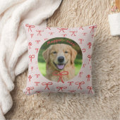 Personalized Cute Bow Pattern Pet Photo Pillow クッション (ブランケット)