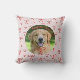 Personalized Cute Bow Pattern Pet Photo Pillow クッション