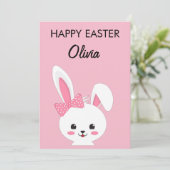 Personalized Cute Bunny Easter Kids Custom Name シーズンカード (スタンド正面)
