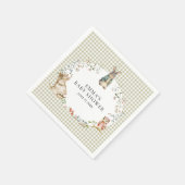 Personalized Cute Bunny Rabbit Baby Shower スタンダードカクテルナプキン (角)