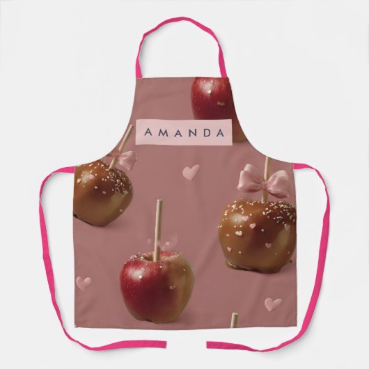 Personalized Cute Caramel Apple Pattern Apron エプロン (正面)