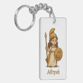 Personalized Cute Cartoon Athena Greek Goddess  キーホルダー (正面左)