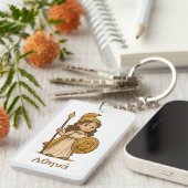 Personalized Cute Cartoon Athena Greek Goddess  キーホルダー (正面右)