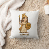 Personalized Cute Cartoon Athena Greek Goddess クッション (ブランケット)