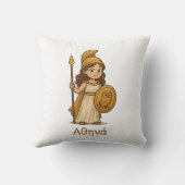 Personalized Cute Cartoon Athena Greek Goddess クッション (裏面)