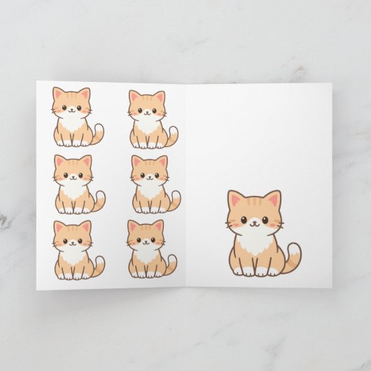 Personalized Cute Cat Gift – Custom Pet Name Minim カード (内部)