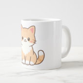 Personalized Cute Cat Gift – Custom Pet Name Minim ジャンボコーヒーマグカップ (正面右)