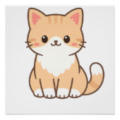 Personalized Cute Cat Gift – Custom Pet Name Minim ポスター (正面)