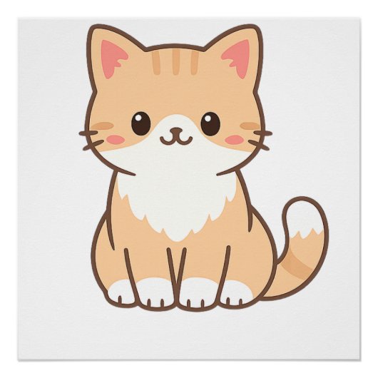 Personalized Cute Cat Gift – Custom Pet Name Minim ポスター (正面)