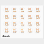 Personalized Cute Cat Gift – Custom Pet Name Minim ラウンドシール (シート)
