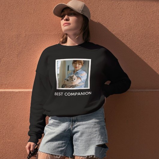 Personalized Cute Cat Mom Photo Quote Custom Pet  スウェットシャツ