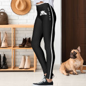 Personalized Cute Cat Pet Black White Stripes Gift レギンス