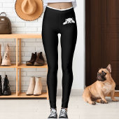 Personalized Cute Cat Pet Black White Stripes Gift レギンス