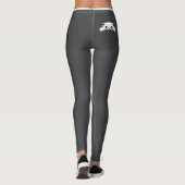 Personalized Cute Cat Pet Grey White Stripes Gift レギンス (裏面)