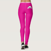 Personalized Cute Cat Pet Pink White Stripes Gift レギンス (裏面)