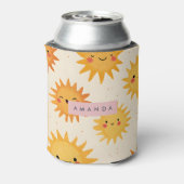 Personalized Cute Cheerful Smiling Sun  缶クーラー (缶裏面)