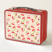 Personalized Cute Cherry Dessert Pattern Name  メタルランチボックス (裏面)