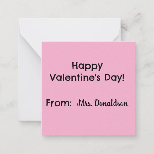 Personalized Cute Chic Pink Teacher School ノートカード (裏面)