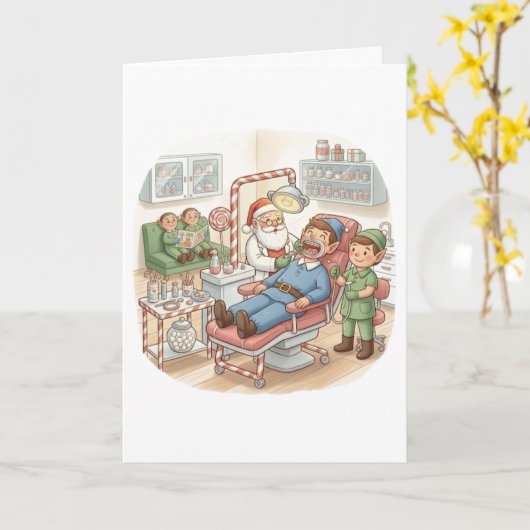 Personalized Cute Christmas Card for Orthodontist カード (黄色い花)