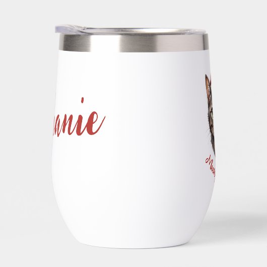 Personalized Cute Christmas Cat with Santa Hat (右面)