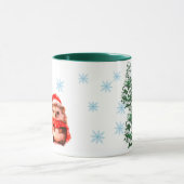 Personalized Cute Christmas Hedgehog Coff Custom マグカップ (中央)