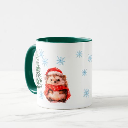  Personalized Cute Christmas Hedgehog Coff Custom  マグカップ (正面左)