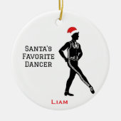 Personalized Cute Christmas Irish Boy Dancing セラミックオーナメント (正面)