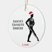 Personalized Cute Christmas Irish Boy Dancing セラミックオーナメント (左)