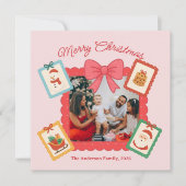 Personalized Cute Christmas Photo Collage  シーズンカード (正面)