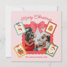 Personalized Cute Christmas Photo Collage  シーズンカード