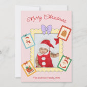 Personalized Cute Christmas Photo Collage  シーズンカード (正面)
