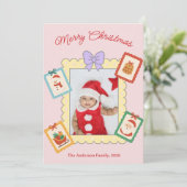 Personalized Cute Christmas Photo Collage  シーズンカード (スタンド正面)