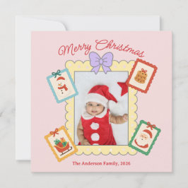Personalized Cute Christmas Photo Collage  シーズンカード