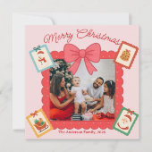 Personalized Cute Christmas Photo Collage  シーズンカード (正面)