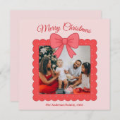 Personalized Cute Christmas Photo Collage  シーズンカード (正面/裏面)