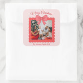 Personalized Cute Christmas Photo Collage  スクエアシール (バッグ)