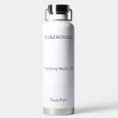 Personalized Cute Classic Teaching Mode Quote Name ウォーターボトル (背面)