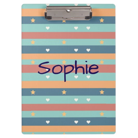 Personalized Cute clipboard with Name クリップボード (正面)