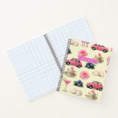 Personalized Cute Coquette Pink Cocktail Ribbon ノートブック (内部)