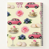 Personalized Cute Coquette Pink Cocktail Ribbon ノートブック (裏面)