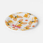 Personalized Cute Corgi Birthday ペーパープレート (アングル)