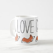 Personalized Cute Corgi Simple White コーヒーマグカップ (正面左)