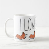 Personalized Cute Corgi Simple White コーヒーマグカップ (左)