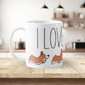Personalized Cute Corgi Simple White コーヒーマグカップ