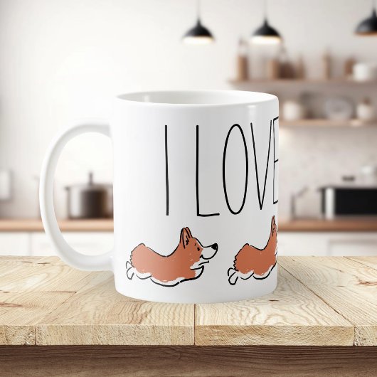 Personalized Cute Corgi Simple White コーヒーマグカップ