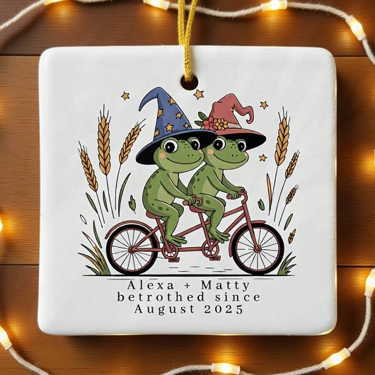 Personalized Cute Couple Betrothed Engaged セラミックオーナメント