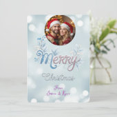 Personalized Cute Couple Photo Christmas  シーズンカード (スタンド正面)