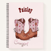 Personalized Cute CowGirl Notebook ノートブック (正面)