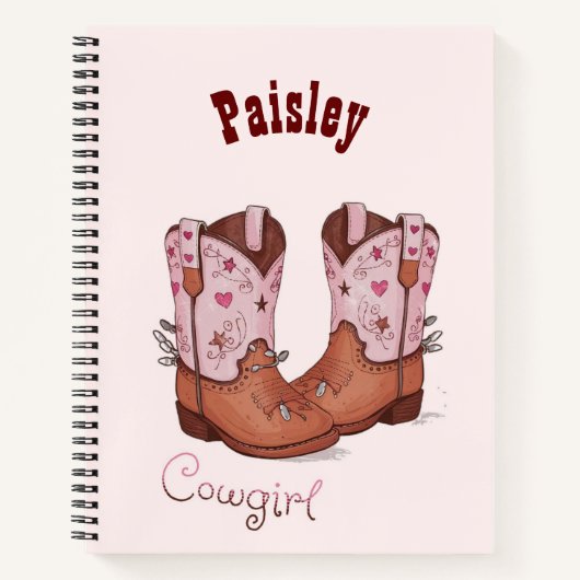 Personalized Cute CowGirl Notebook ノートブック (正面)